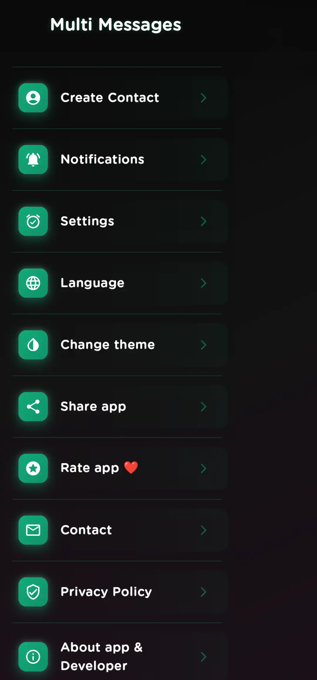 Multi Messages dark mode interface